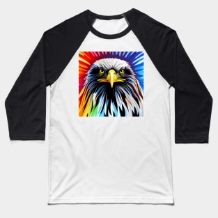 Bald Eagle Rainbow Design Baseball T-Shirt